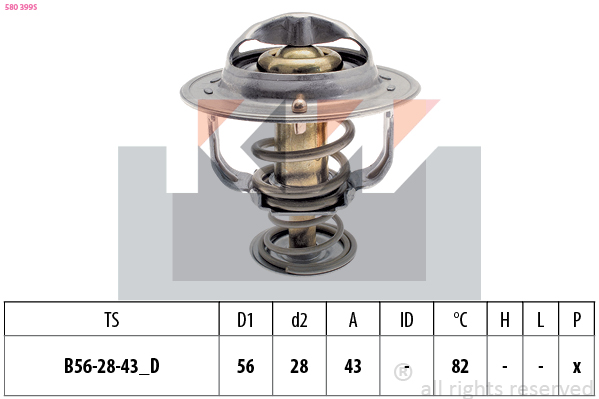 Termostat chladenia KW
